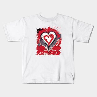 Abstraction love red heart Kids T-Shirt